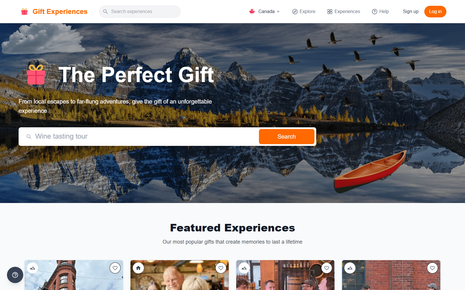 Gift Experiences screenshot
